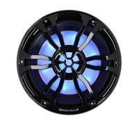 Rockville RM-PREMIUM104 Black Marine Boat 10" Subwoofer 1200W Dual 4 Ohm, Free Air Design, RGB LED Lighting, Polycarbonate Cone, for Marine Audio Enthusiasts