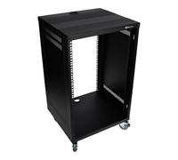 Rockville RR16U 16U Live Sound/Recording Studio Rack Case with Wheels, Reversible Rack Rails, Front & Rear Mounting, Cable Management Ports, 440lb Capacity