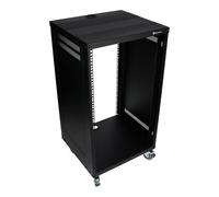 Rockville RR18U 18U Live Sound/Recording Studio Rack Case with Wheels, Reversible Rack Rails, Front & Rear Mounting, Cable Management Ports, 440lb Capacity