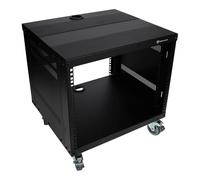 Rockville RR8U 8U Live Sound/Recording Studio Rack Case with Wheels, Reversible Rack Rails, Front & Rear Mounting, Cable Management Ports, 440lb Capacity