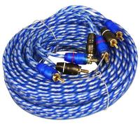 Rockville RTR204 20ft 4 Channel RCA Cable, Twisted Pair, 100% Copper, Split Pin, Noise Reduction, Durable Jacket, for Home Theater and Car Audio