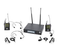 Rockville RWM-DSP-L2 Dual UHF Wireless Microphone System, DSP Control, EQ, Echo, Feedback Filter, Channel Scan, Includes Lapel & Headset Mics, Guitar Cables, Perfect for Presentations & Performances