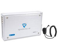 Rockville RXM-S20 1600W Peak 4-Channel Micro Marine/ATV Amplifier 4x100W, Water-Resistant, CB Microphone Included, Compact Design for Boats and Off-Road Vehicles