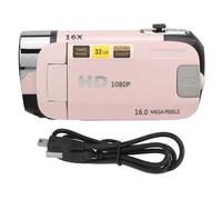 RockVOQRN Digital Video Camera,D90 1080P 16MP HD Digital Camera Screen Rotatable Camcorder with Fill Light for Various Scenes (Pink)
