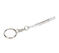 RockVOQRN Flute Keychain Metal Key Ring Musical Ornament Silver for Key Decoration