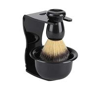 RockVOQRN Professional Men Shaving Brush Stand Holder Bowl Set Small Size Convenient Home Journey Razor Strong Structure Brush ABS Resin Black