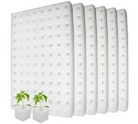 Rockwool Cubes for Hydroponics Grow Sponges for Hydroponics Hydroponic Seed Starter Hydroponic Grow Sponges Hydroponic Sponge 6 Sheets, 600PCS Square Hydroponic Grow Sponges with Holes, Rockwool Cubes