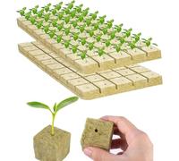Rockwool Cubes, Soiless Rockwool Propagation Planting Cube, Planting Cubes with Holes for Hydroponic for Growing Seeds, Cuttings and Seedlings in The Greenhouse