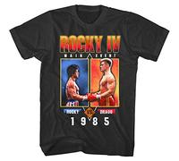 Rocky 4 Boxing Main Event Men's T Shirt Balboa Versus Ivan Drago 1985 Poster Black