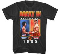 Rocky 4 Boxing Main Event Men's T Shirt Balboa Versus Ivan Drago 1985 Poster L Black