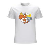 Rocky and Bullwinkle T-Shirts Mens Tee Unisex Gift Men's Tee White L