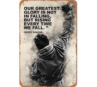 Rocky Balboa Quote Motivational Movie Poster Vintage Tin Sign For Cafe Bar Gym Club Office Man Cave Bedroom Home Wall Art Decor Man Gift Retro Metal Sign 8x12 Inch