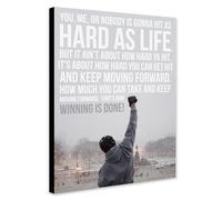 Rocky Balboa - Sylvester Stallone - Inspirational Quote - Wrapped Framed Canvas Wall Art (A3 [16 x 12 inch / 41 x 30 cm])
