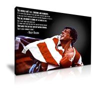 Rocky Balboa Sylvester Stallone Picture Print Poster Canvas Wall Art 76x50cm- For Modern Family Home Office Garden Game Room Gym Hotel Decoration
