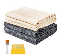 ROCKY&CHAO 79x59Inch Tufting Cloth with Yellow Marked Lines for Rug Tufting, 70x39Inch Non-Slip Backing Felt Cloth for Tufted Rugs, Monk Cloth Rug Tufting Kit for Tufting Gun, Punch Needle
