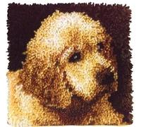 ROCKY&CHAO Latch Hook Cushion Kits for Adults, 17x17Inch DIY Embroidery Pillow Case Kits - Puppies
