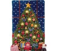 ROCKY&CHAO Latch Hook Kit for Adults & Kids Complete DIY Rug Making Craft Kits with Yarn & Canvas and Crochet Needle, Adult Craft Kits for Women, Relaxing Home Art Project - Christmas Tree 50x38cm