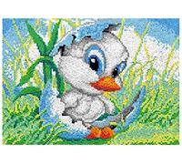 ROCKY&CHAO Latch Hook Kit for Adults & Kids Complete DIY Rug Making Craft Kits with Yarn & Canvas and Crochet Needle, Adult Craft Kits for Women, Relaxing Home Art Project - Ugly Duckling 50x38cm