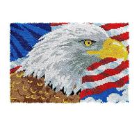 ROCKY&CHAO Latch Hook Kit for Adults & Kids Complete DIY Rug Making Craft Kits with Yarn & Canvas and Crochet Needle, Adult Craft Kits for Women, Relaxing Home Art Project - Eagle 60x40cm