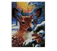 ROCKY&CHAO Latch Hook Kit for Adults & Kids Complete DIY Rug Making Craft Kits with Yarn & Canvas and Crochet Needle, Adult Craft Kits for Women Relaxing Home Art Project - Sika Deer Carpet 50x38CM