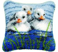 ROCKY&CHAO Latch Hook Kits DIY Crocheting Embroidery Throw Pillow Needlework Cross Stitch Kits (Duck)