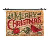 ROCKY&CHAO Merry Christmas Latch Hook Kit 50x38CM, Complete DIY Rug Making Craft Kits with Yarn & Canvas and Crochet Needle, Adult Craft Kits for Women, Latch Hook Rug Relaxing Home Art Project