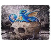 ROCKY&CHAO Myriad Choices DIY Latch Hook Rug Kit for Kids & Adults - Cross Stitch Carpet Making Crochet Embroidery Needlework Crafts - Home Decor Project - 60X42CM - Blue Pterodactyl