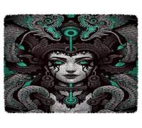 ROCKY&CHAO Myriad Choices DIY Latch Hook Rug Kit for Kids & Adults - Cross Stitch Carpet Making Crochet Embroidery Needlework Crafts - Home Decor Project - 60X42CM - Medusa