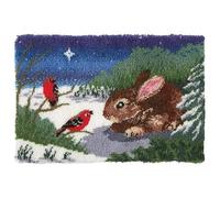 ROCKY&CHAO Myriad Choices Latch Hook Rug Kits, DIY Latch Hook Rug, Carpet Making Cushion, Crochet Kits Embroidery Kits Needlework Crafts for Home Decor,Bunnies, 50x38cm