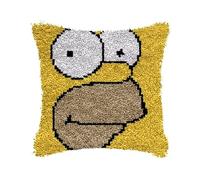 ROCKY&CHAO The Simpsons 43x43cm Latch Hook Kit for Adults & Kids DIY Cushion Making Craft Kits with Yarn & Canvas and Crochet Needle, Latch Hook Pillow Cover Adult Craft Kits Home Decor for Women