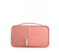 Rocky Green Large Capacity Travel Passport Case - Waterproof Oxford Cloth Document Organizer - Multifunctional Card Case for Travel/Business Trips (21.5 * 12.5 * 2cm,Pink Trumpet)