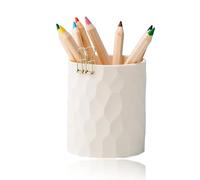 Rocky Green Round Silicone Pencil Holder | Multi-Functional Desktop Organiser | Student Stationery/Makeup Brush Organiser | Large Capacity Durable Pencil Holder | Office Learning Products (White)