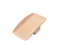Rocky Green Silicone Makeup Brush Cleaning Pad with Hand Grip - Non-Slip Square Design for Foundation & Cosmetic Brushes, Reusable Beauty Tool Accessories (beige)