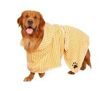 Rocky Green Thickened Coral Fleece Pet Bath Towel - Microfibre Dog Cat Absorbent and Quick Drying Bathrobe,Pet Bath Drying Towel,Soft and Non-fluffy (XL,yellow)
