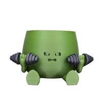 Rocky Green Unique Decorative Planters for Indoor/Outdoor Use, Funny and Cute Home Decorations, Small Succulent/Cactus/Houseplant Pots (Various Designs) (dumbbell (weightlifting))