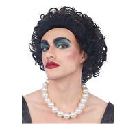 Smiffys Rocky Horror Show Frank N Furter Wig, Black, Short, Curly & Pre-Styled, Official Rocky Horror License Wig with Pre-Styled Design for Easy Group Costumes, Complete Your Frank N Furter Look