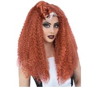Smiffys Rocky Horror Show Magenta Wig Long, Wavy with Victory Roll, Officially Licensed Rocky Horror Picture Show Fancy Dress, Adult Dress Up Wigs