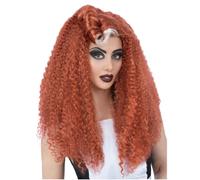 Smiffys Rocky Horror Show Magenta Wig Long, Wavy with Victory Roll, Officially Licensed Rocky Horror Picture Show Fancy Dress, Adult Dress Up Wigs
