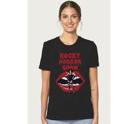Rocky Horror Show Women's Dr Frank N Furter With Lips Relaxed Fit T-Shirt in Black | Size: Small Rocky Horror Show Black S