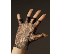 Bristol Novelty BA669 Lace Gloves 9" Fingerless Black, Womens, One Size