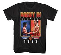 Rocky IV Movie Main Event Rocky VS. Drago 1985 Poster Adult Short Sleeve T-Shirt Graphic Tee - black - Large