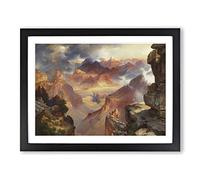 Rocky Landscape By Thomas Moran Classic Painting Framed Print | A3 Black Framed Wall Art | Ready to Hang | Classic Historical Picture | Living Room Bedroom Lounge Office