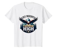 Rocky Mountain Freedom High T-Shirt, Kids, White, 8 Years