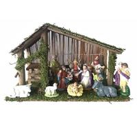 Rocky Mountain Goods 11 Piece Porcelain Nativity Set with Stable - 2”-5” Porcelain Figurines with 16” x 11 Stable - Nativity Set for Christmas Indoor - Jesus, Mary, Joseph, 3 Wisemen, Angel