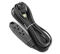 Rocky Mountain Goods 3 Outlet 3 Prong Flat Plug Extension Cord - 10 feet - Flat Cord and Flat Plug for Tight Spaces - Hanging Hook for Organization - Low Profile Design