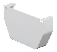 Rocky Mountain Goods 5" Left Vinyl Gutter End Cap - White Contemporary End Cap for 5 Inch K-Style Rain Gutters