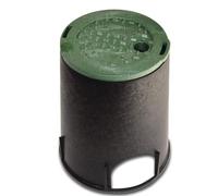 Rocky Mountain Goods 6” Round Valve Box and Cover - 9” Height Sprinkler Valve Box Base Extension with Green Cover Lid - Clean Organized Protection for Irrigation Valves - Easy Install