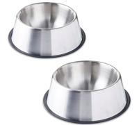 Rocky Mountain Goods Big Dog Bowl (2 Pack) - 96 oz Capacity Stainless Steel Anti Ski Dog Bowl - Hygienic Eating - Easy to Clean - Removable Rubber Ring No Tip Non Skid Base - Dishwasher Safe