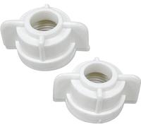 Rocky Mountain Goods Faucet Coupling Nut - 2 Pack - White Plastic 1/2" IPS Nuts for Beveled Nosepiece Water Supply Tubes, Fits Standard Iron Pipe Faucet Shanks - Durable, Leak-Resistant