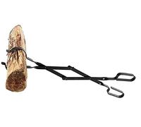 Rocky Mountain Goods Firewood Tongs - Reinforced Wrought Iron - 26” x 12” - Log Grabber for Up to 12” Thick Logs - Rust Resistant Finish - Black - 1 Pair